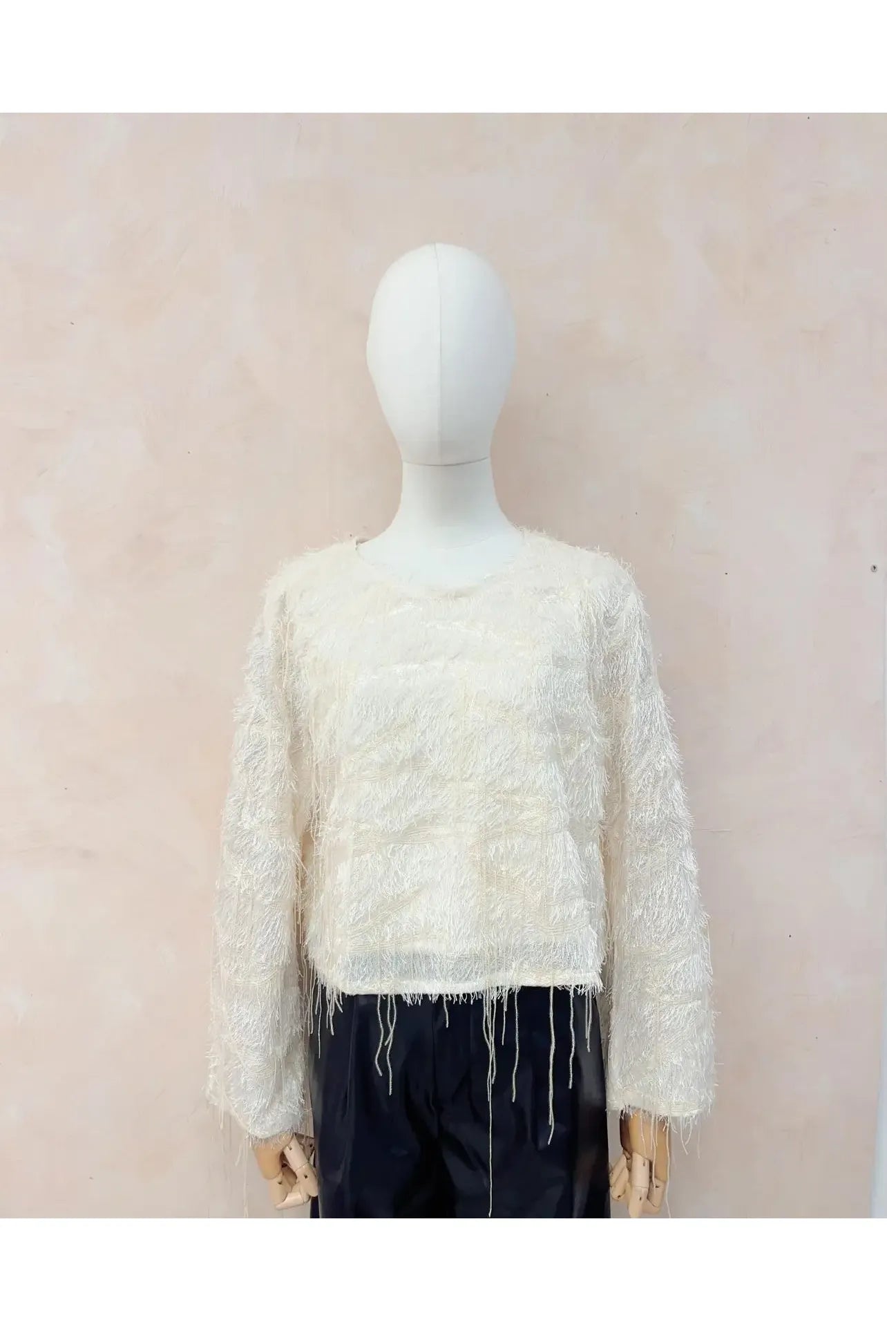 Pull Shimmer Feather Ecru