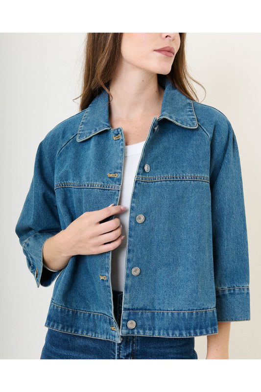 Denim Vest met Knopen