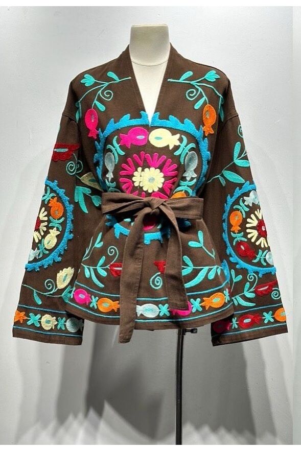 Kimono Jacket Boho Bloom – Chocolate