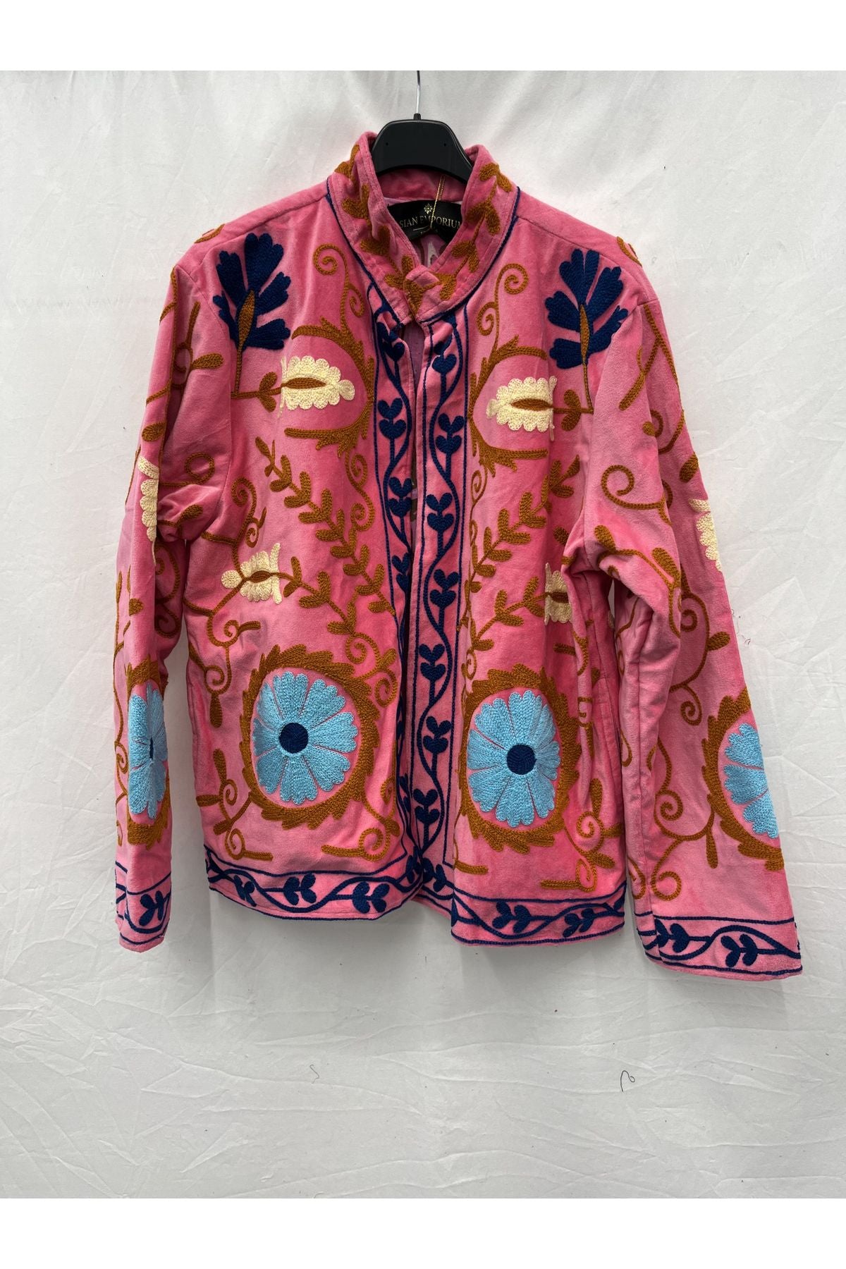 Korte fluwelen Suzani licht roze